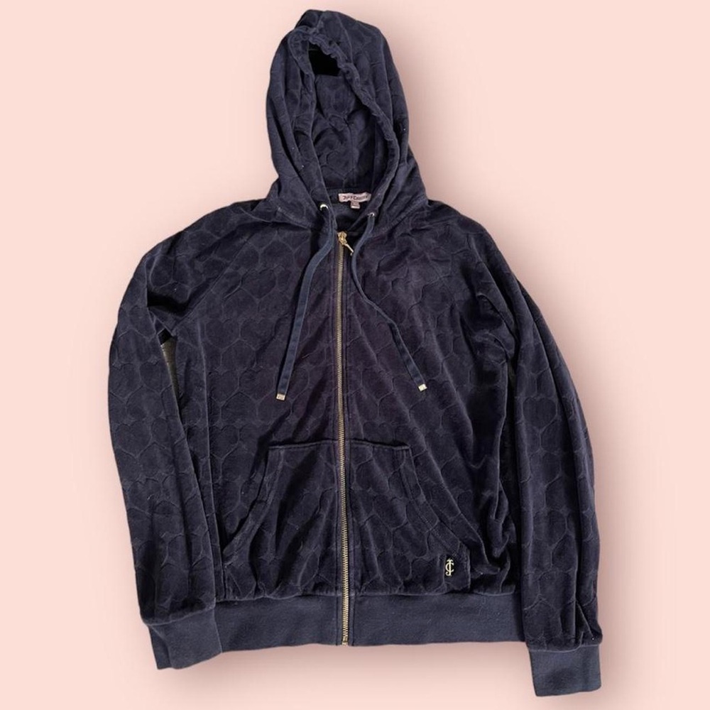 navy juicy couture velour zip up